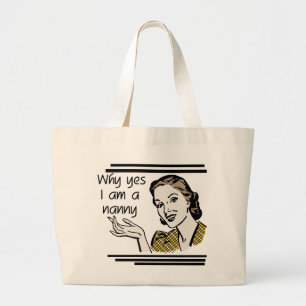 Bolsa Tote Grande T-shirt retros e presentes do baby-sitter