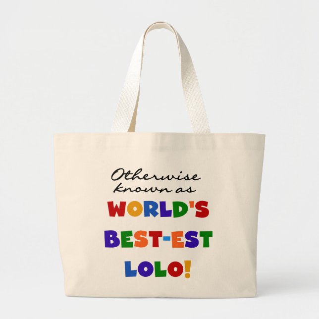 Bolsa Tote Grande T-shirts e presentes da melhor forma conhecida (Frente)