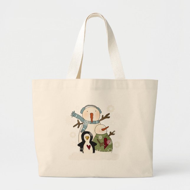 Bolsa Tote Grande T-shirts e presentes de Feriado para Amigos de Nev (Frente)