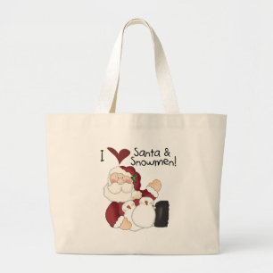 Bolsa Tote Grande T-shirts e presentes papais noeis e bonecos de nev
