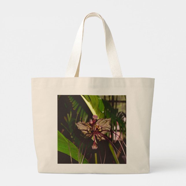 Bolsa Tote Grande Tacca chantrieri (Tacca nivea) - Flor Negra (Verso)