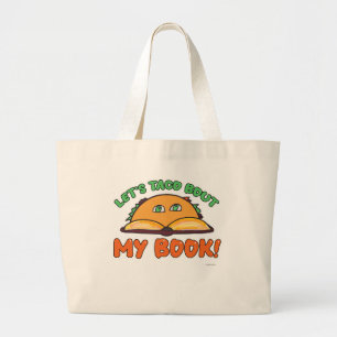 Bolsa Tote Grande Taco Sobre Meu Cartoon de Promoção de Autor de Liv