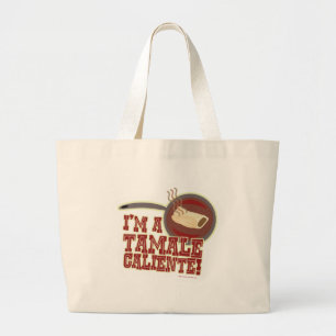 Bolsa Tote Grande Tamale Caliente Slogan de Cartoon de Comida Engra