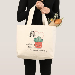 Bolsa Tote Grande Tão Diferente, Perfeito Juntos - Casal De Amor