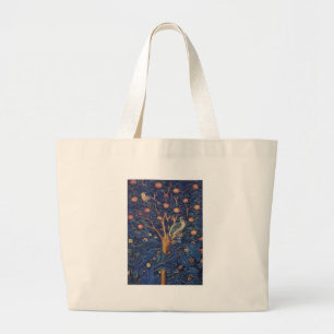Bolsa Tote Grande Tapeçaria Pica-Pau de William Morris Design Azul