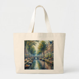 Bolsa Tote Grande Tarde do outono no Canal - Tote Bag