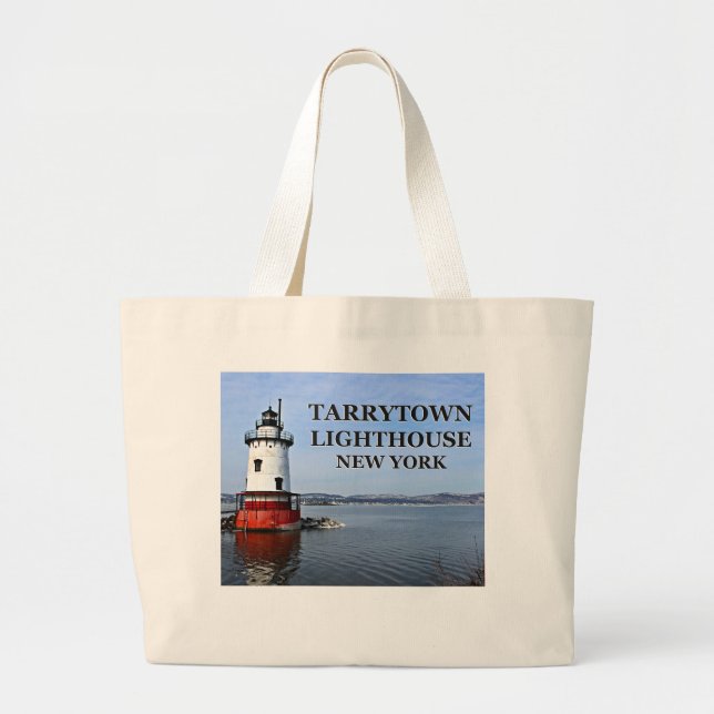 Bolsa Tote Grande Tarrytown Lighthouse, New York Jumbo Tote Bag (Frente)