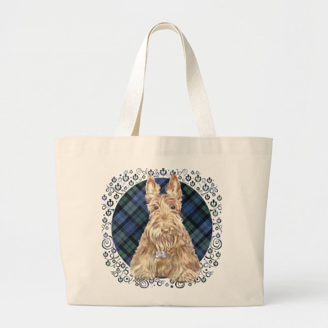 Bolsa Tote Grande Tartan Black Watch (Frente)
