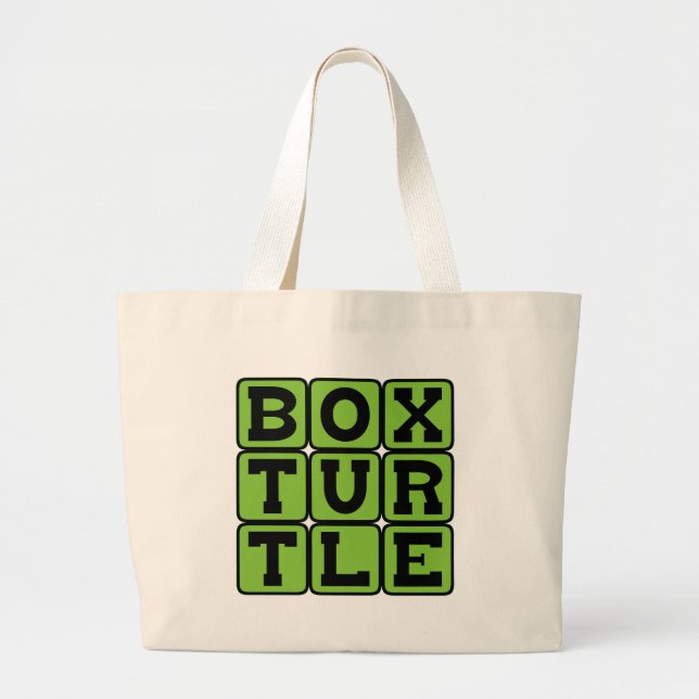 Bolsa Tote Grande Tartaruga de Caixa, Réptil com Casca (Frente)