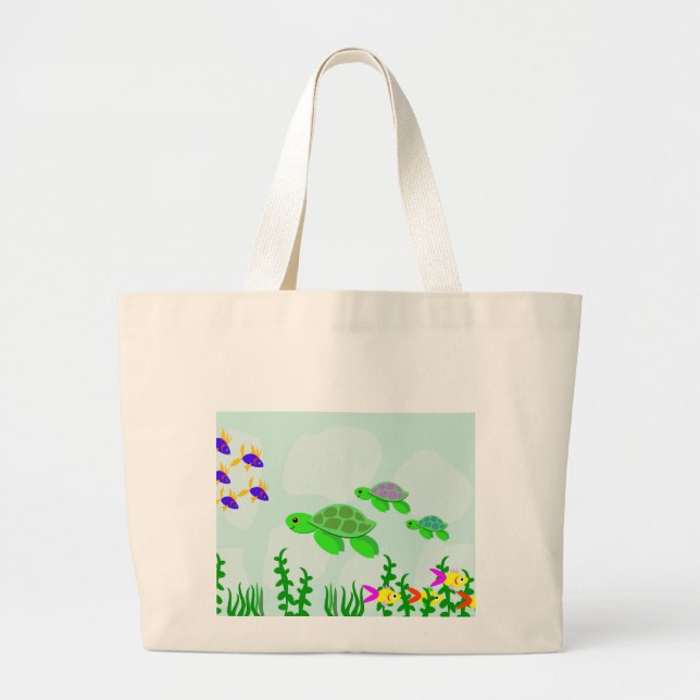 Bolsa Tote Grande Tartarugas de mar (Frente)