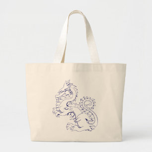 Bolsa Tote Grande Tatsu, Dragão Asiático, São Criaturas Míticas Fant