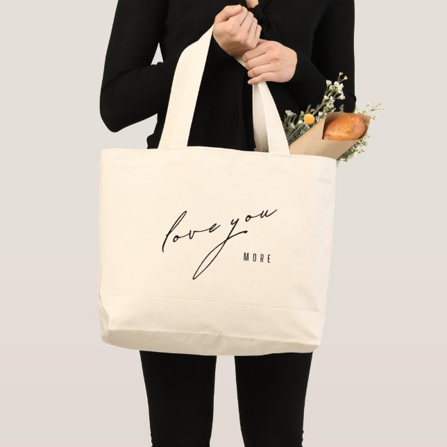 Bolsa Tote Grande te amo mais. Bolsas e sacos de compras (Frente (produto))