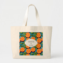 Bolsa Tote Grande Teacher Fuel Orange – Personalized Large 