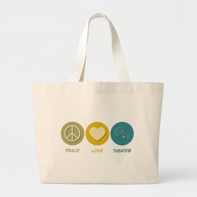 Bolsa Tote Grande Teatro do amor da paz (Frente)