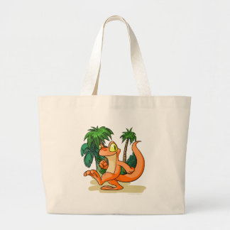 Bolsa Tote Grande Techo alaranjado em uma procura da ilha do
