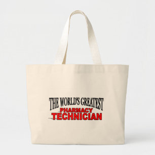 Bolsa Tote Grande Técnico da farmácia do mundo o grande