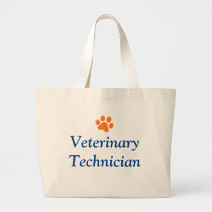 Bolsa Tote Grande Técnico veterinário com impressão alaranjado da