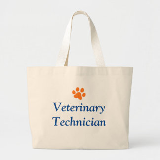 Bolsa Tote Grande Técnico veterinário com impressão alaranjado da