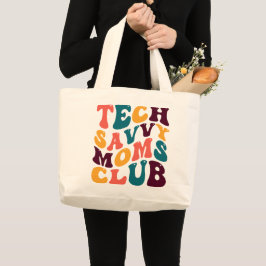 Bolsa Tote Grande Tecnologia Savvy Mães Club Souvenir Estilo Retro G
