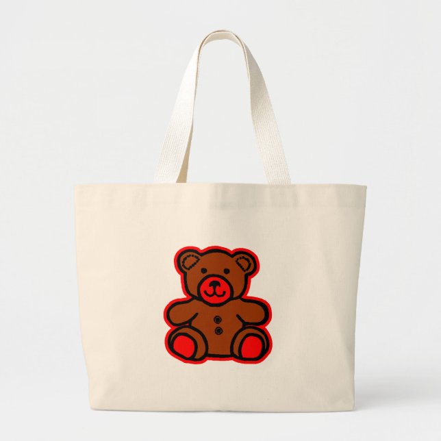 Bolsa Tote Grande Teddy Bear Red Brown O MUSEU Zazzle Dons (Frente)