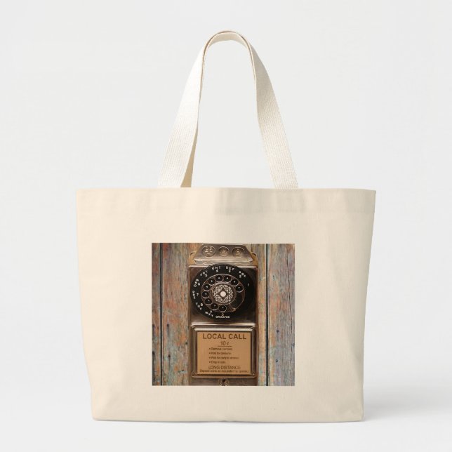 Bolsa Tote Grande Telefone antigo telefone celular com telefone rota (Frente)