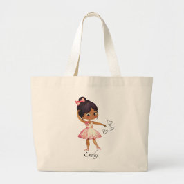 Bolsa Tote Grande Tema de Aquarela de Dancer Ballerina