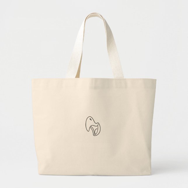 Bolsa Tote Grande Tema de pássaro, papagaio, grasnar (Frente)