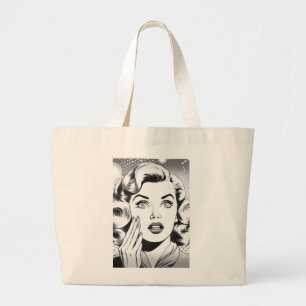 Bolsa Tote Grande tema/desenho retrô popart