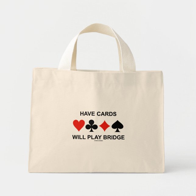 Bolsa Tote Grande Tenha cartões jogará a ponte (quatro ternos do (Frente)