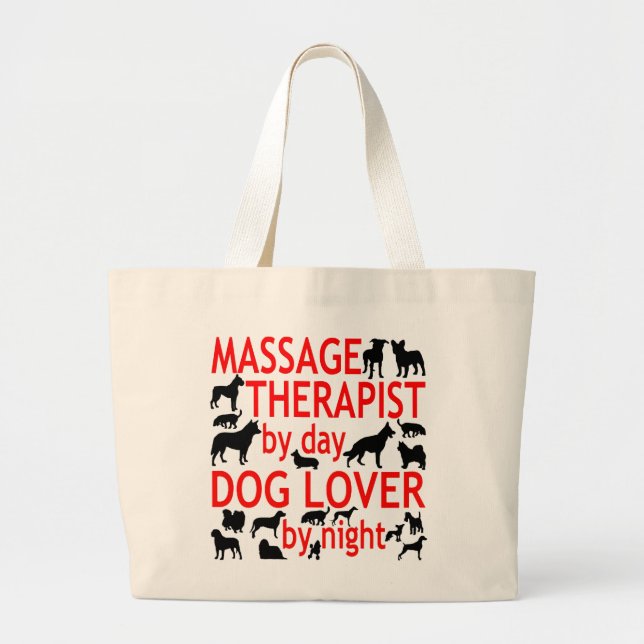 Bolsa Tote Grande Terapêutica de Massagem do Cão Lover (Frente)