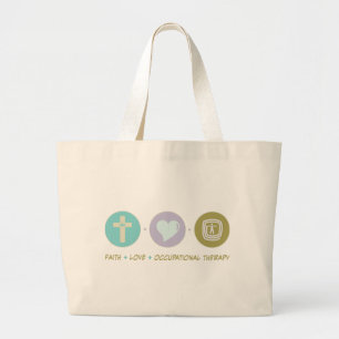 Bolsa Tote Grande Terapia ocupacional do amor da fé
