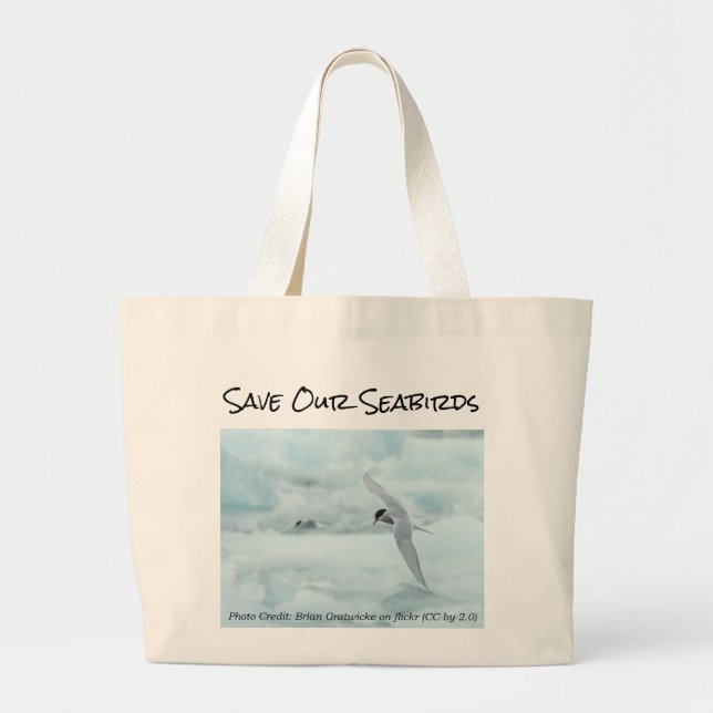 Bolsa Tote Grande Tern Ártico Salve Nossa Saco de Aves Marinhas por  (Frente)