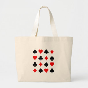 Bolsa Tote Grande Ternos do cartão do vinte-e-um/póquer: Arte do
