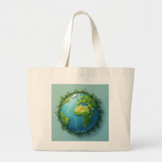 Bolsa Tote Grande Terra-Design Eco Bag - Um pequeno passo para o pla
