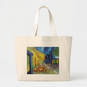 Bolsa Tote Grande Terraço do café na noite por Vincent van Gogh
