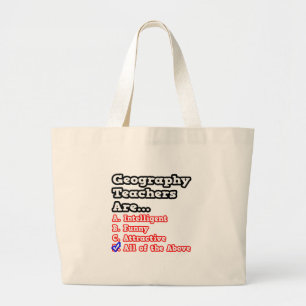 Bolsa Tote Grande Teste de Professores de Geografia...Piada