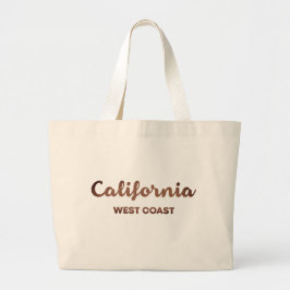 Bolsa Tote Grande Texto de Design na Costa Oeste da Califórnia