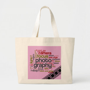 Bolsa Tote Grande Texto Fotográfico - Rosa