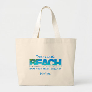 Bolsa Tote Grande Texto personalizado BEACH