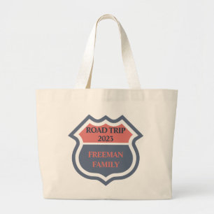 Bolsa Tote Grande Texto Personalizado de Viagem de Estrada da Famíli