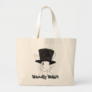 Bolsa Tote Grande Texto Personalizado Wabbit Wascbit Duplo Lado