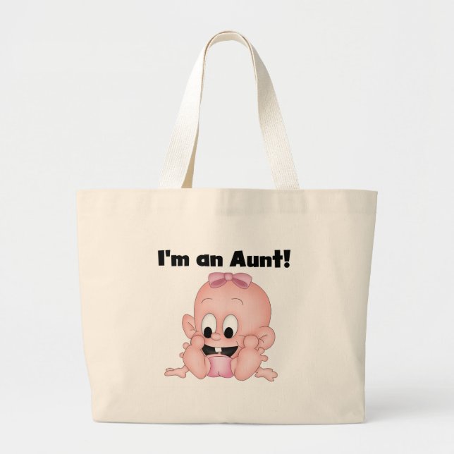 Bolsa Tote Grande Tia dos Camisetas e presentes da Nova sobrinha (Frente)