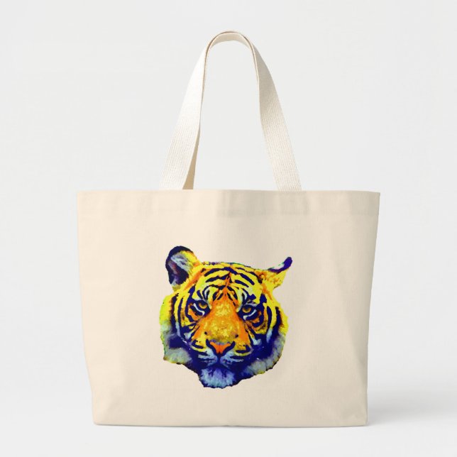 Bolsa Tote Grande Tiger Eyes Pop Art (Frente)