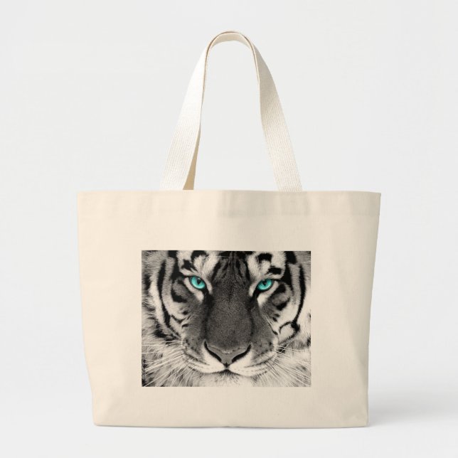 Bolsa Tote Grande Tigre branco preto (Frente)