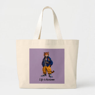 Bolsa Tote Grande Tigre Legal na Arte Streetwear - Tigre Estilo Urba