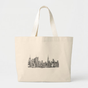 Bolsa Tote Grande Tinta da skyline de New York