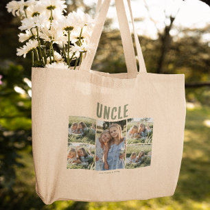 Bolsa Tote Grande Tio 5 Colagem de Fotos Personalizada