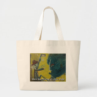 Bolsa Tote Grande tio sam apontando para uma tempestade azul
