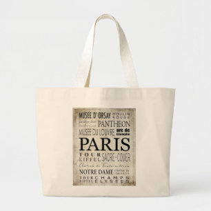 Bolsa Tote Grande Tipografia de Paris - estilo do metro