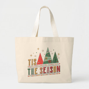 Bolsa Tote Grande Tis The Season Modern Christmas Typografia